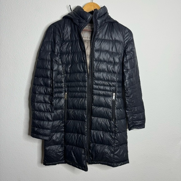 Andrew Marc packable premium down black long puffer jacket XS - Picture 5 of 8